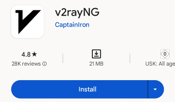 دانلود v2rayNG از گوگل پلی استور
